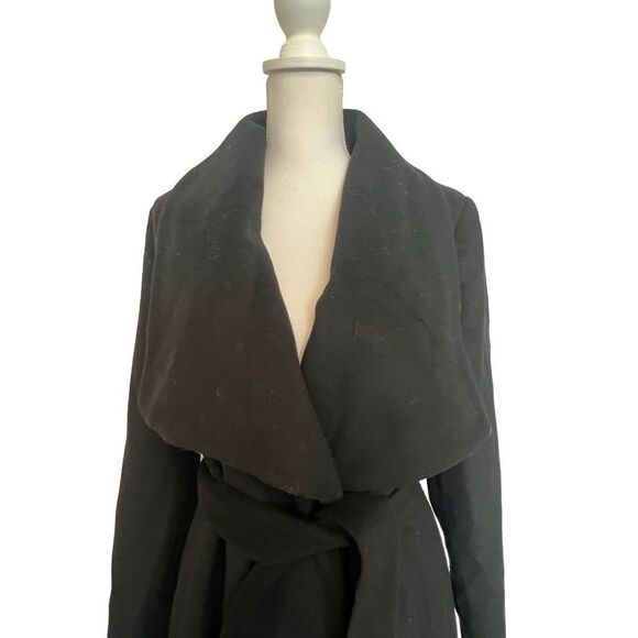 Cole Haan Signature Wool Blend Wide Collar Belted Coat Black US 12 NEW MSRP $400 - Picture 7 of 10
